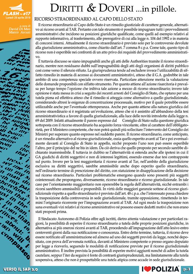 RICORSO STRAORDINARIO AL CAPO DELLO STATO
