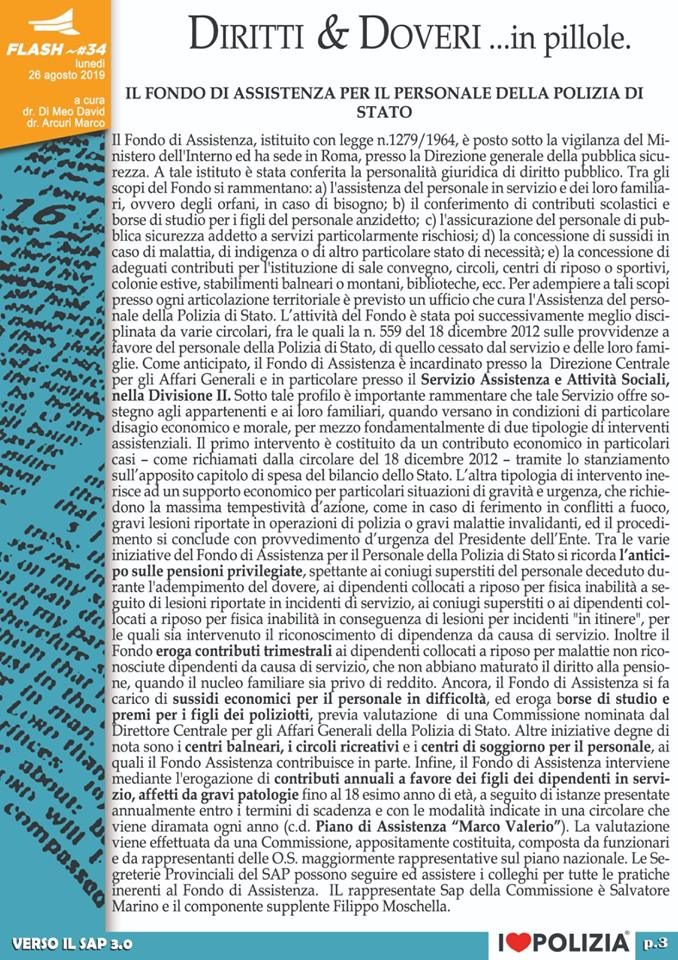 IL FONDO DI ASSISTENZA PER IL PERSONALE DELLA POLIZIA DI STATO