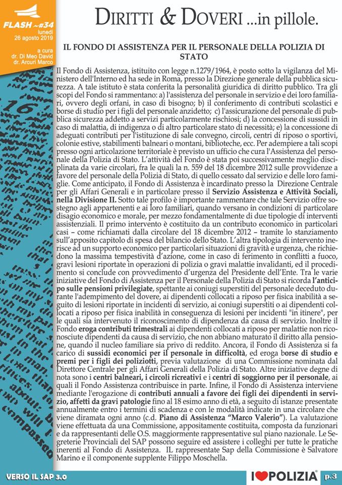 IL FONDO DI ASSISTENZA PER IL PERSONALE DELLA POLIZIA DI STATO